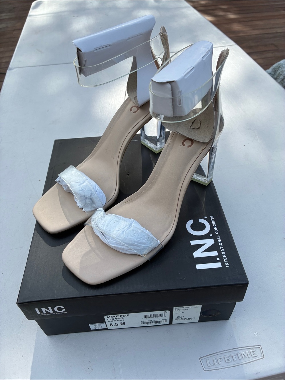 INC International Clear Block Heels